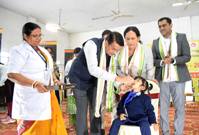 State Level Pulse Polio immunisation drive launched at MTB school in Agartala on December 21 by Health secretary Kiran Gitte and other officials.